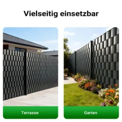 Sichtschutz Streifen, 35mx19cm anthrazit aus PVC 450g/m², mit 20 Clips, Zaunfolie