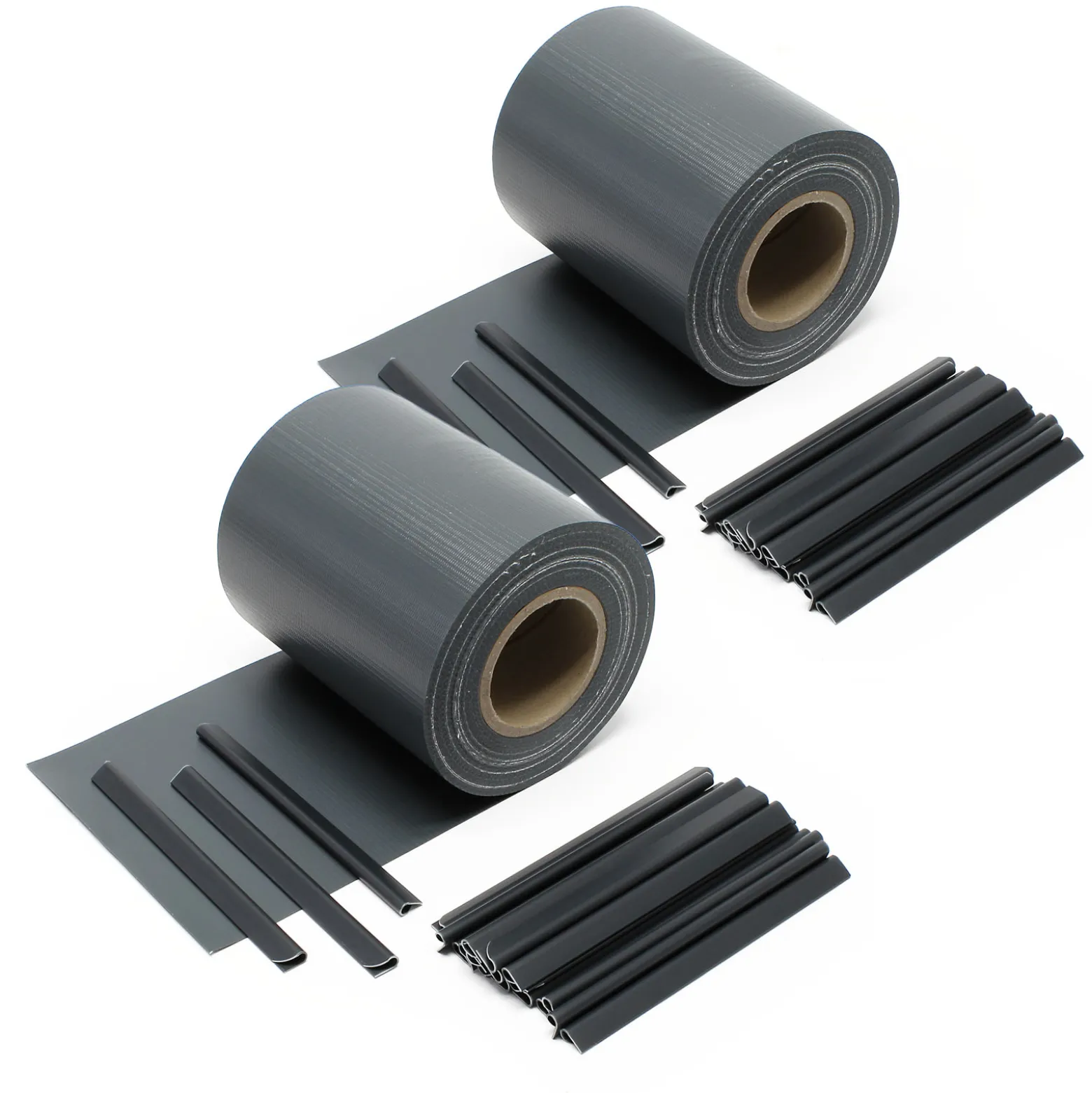 Sichtschutz Streifen, 70mx19cm Anthrazit aus PVC 650g/m², mit 40 Clips, Zaunfolie
