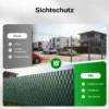 Sichtschutz Streifen, 35mx19cm grün aus PVC 450g/m², mit 20 Clips, Zaunfolie