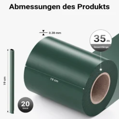 Sichtschutz Streifen, 35mx19cm grün aus PVC 450g/m², mit 20 Clips, Zaunfolie