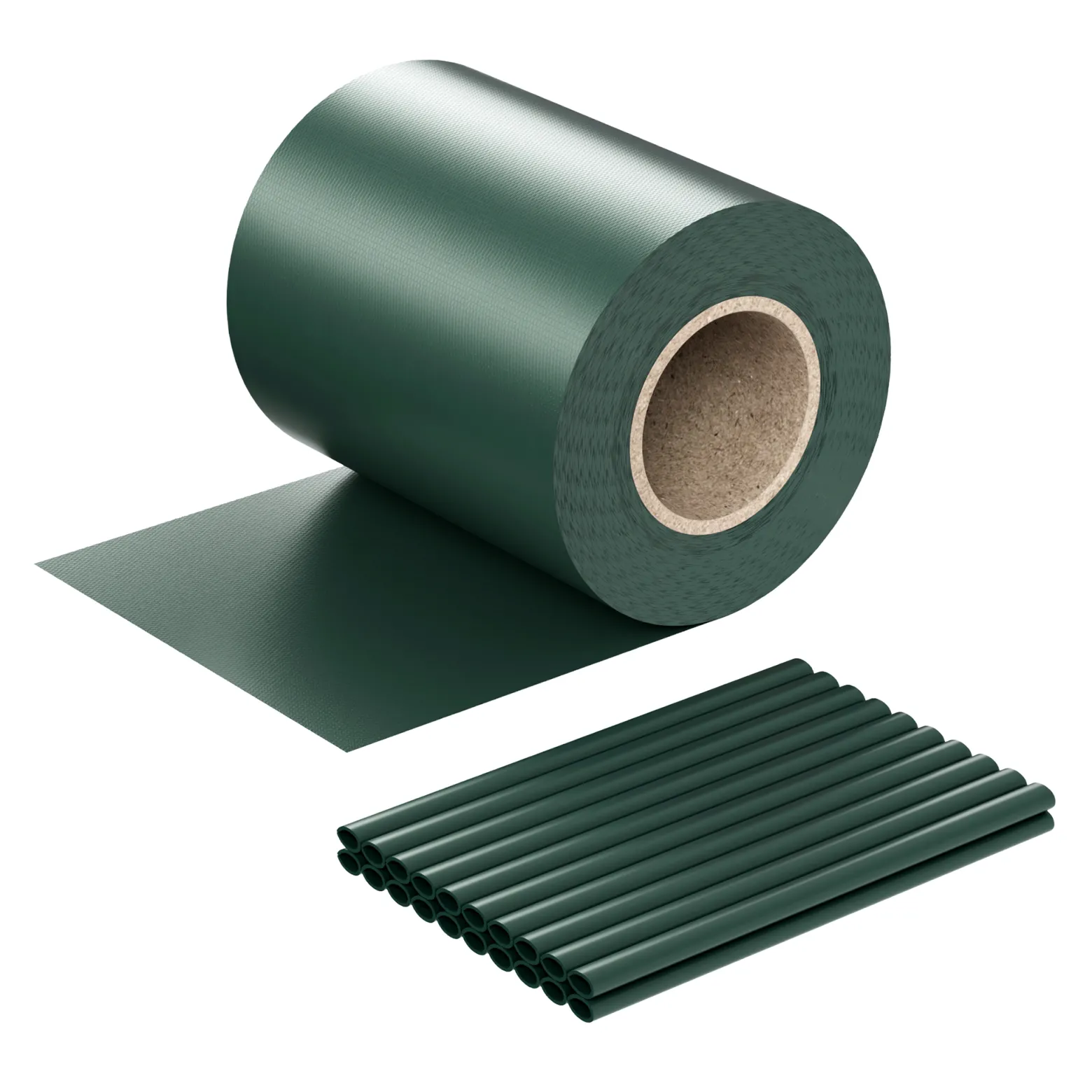 Sichtschutz Streifen, 35mx19cm grün aus PVC 450g/m², mit 20 Clips, Zaunfolie
