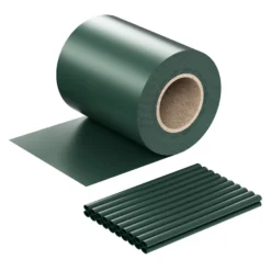 Sichtschutz Streifen, 35mx19cm grün aus PVC 650g/m², mit 20 Clips, Zaunfolie