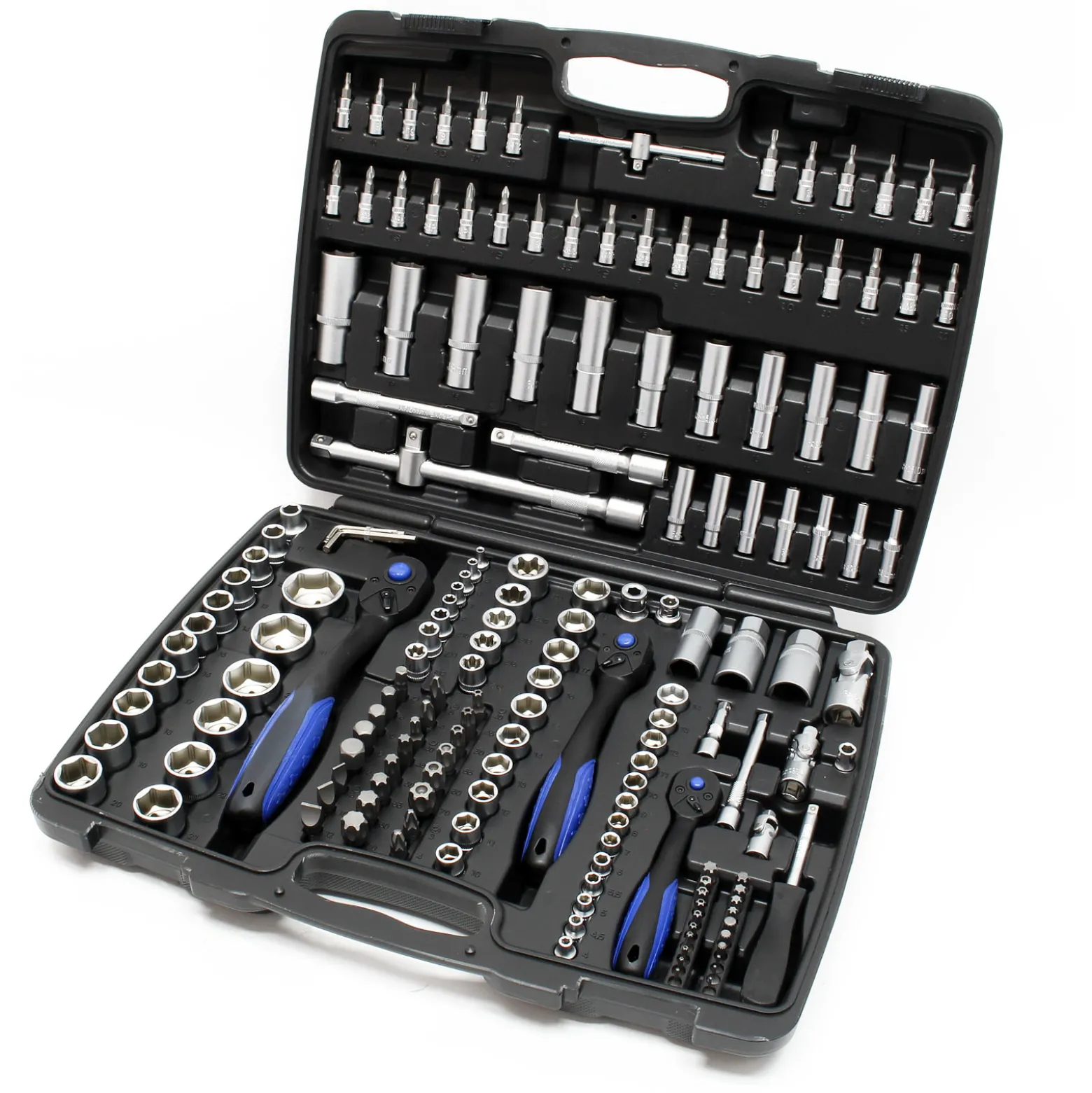 Steckschlüssel Set 172 tlg Ratschenkasten Knarrenkasten Steckschlüssel-Satz Nusskasten 1/4" 1/2" 3/8 Stecknüsse für Schraubarbeiten, hochwertiger Nusskasten