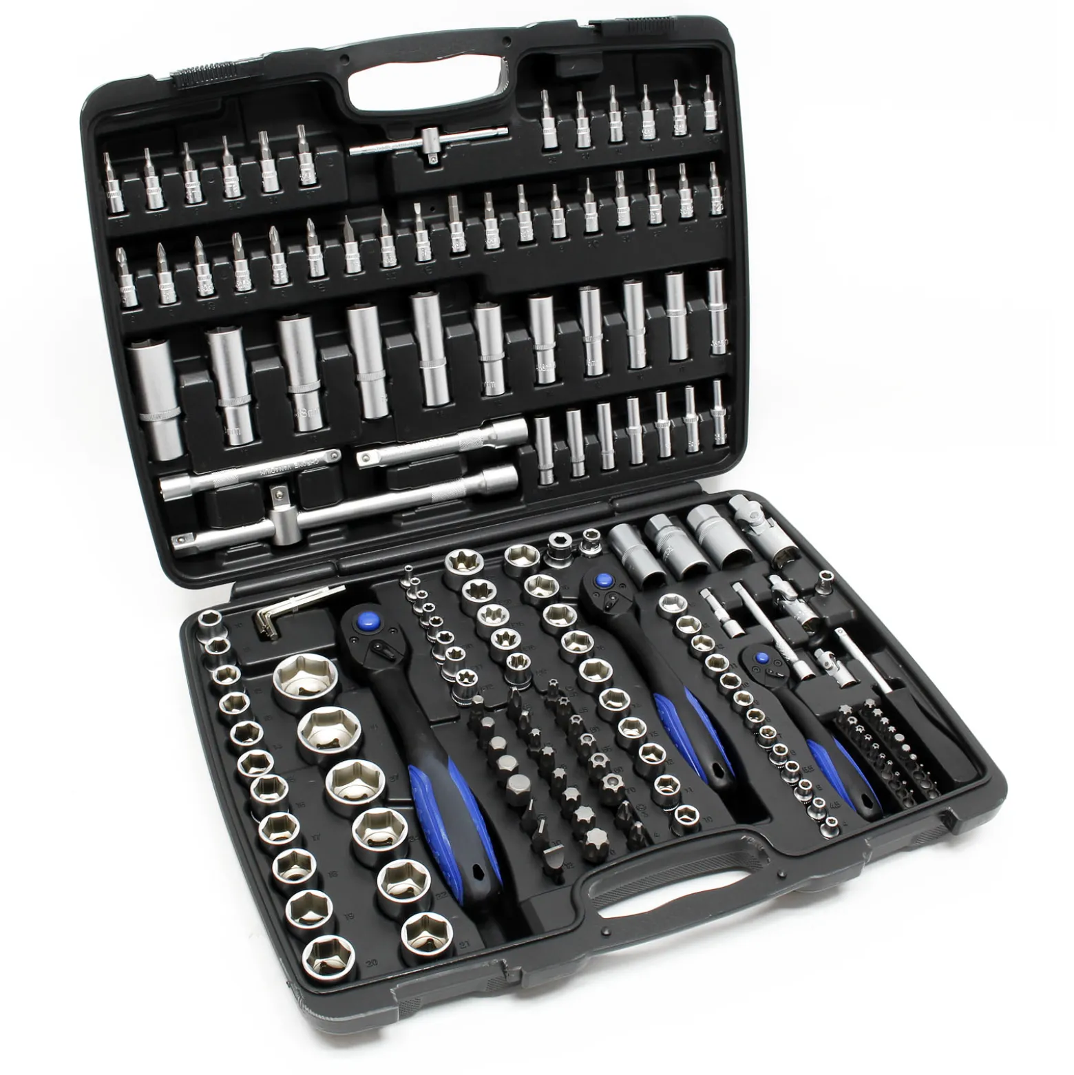 Steckschlüssel Set 172 tlg Ratschenkasten Knarrenkasten Steckschlüssel-Satz Nusskasten 1/4" 1/2" 3/8 Stecknüsse für Schraubarbeiten, hochwertiger Nusskasten