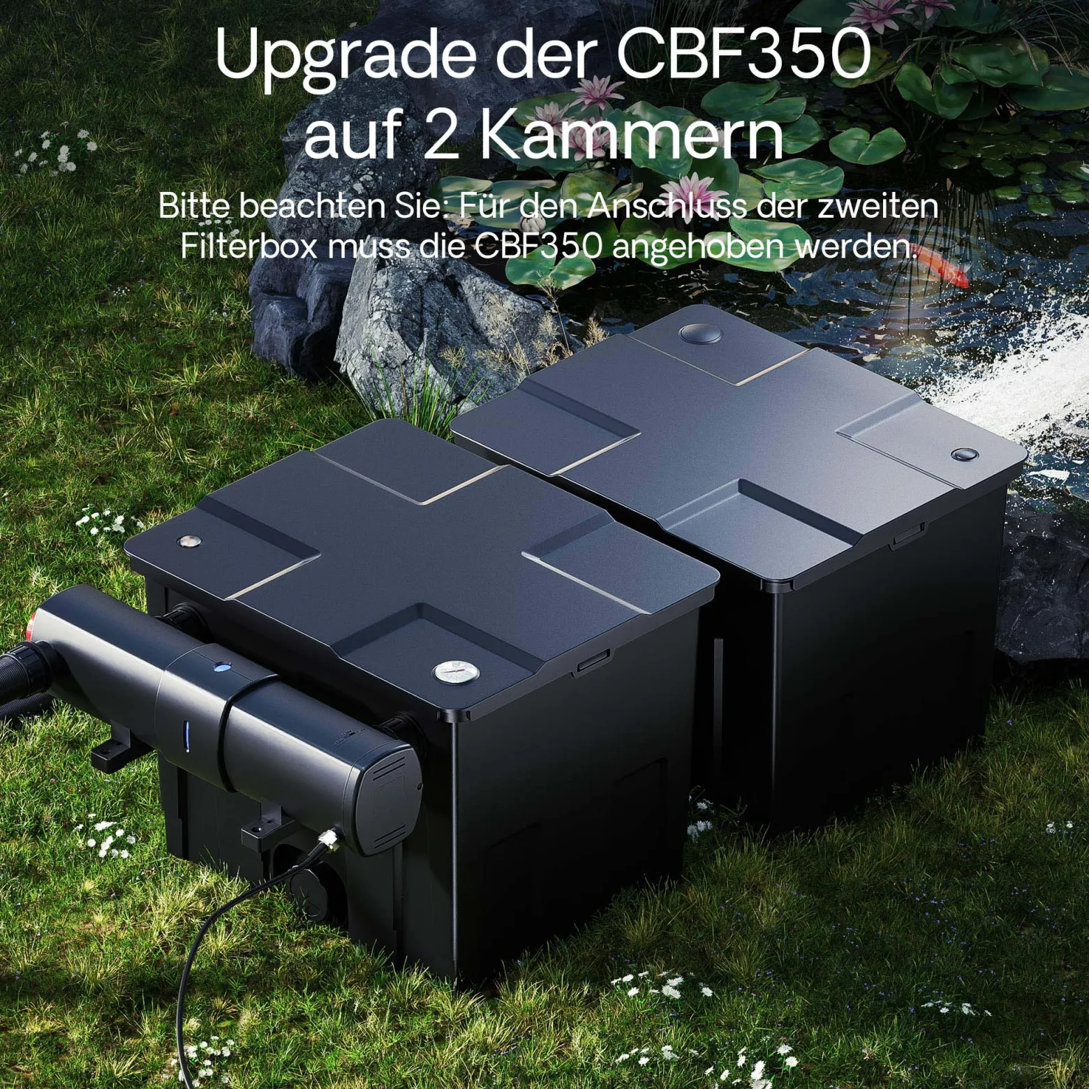 SunSun CBF-350 Bio Upgrade Set 1 auf CBF-350B 60000L Teichvolumen Durchlauffilter Biofilter Teichfilter