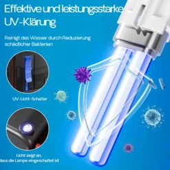 SunSun CBG-800 Hang On Filter mit UVc-Lampe, Anhängefilter 800 l/h für Aquarien bis 190 L