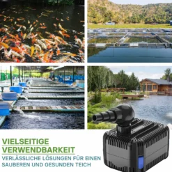 SunSun CDF-8000 Teichpumpe 24V DC / 8000 l/h / 65 W, mit integriertem Blockier- und Trockenlaufschutz