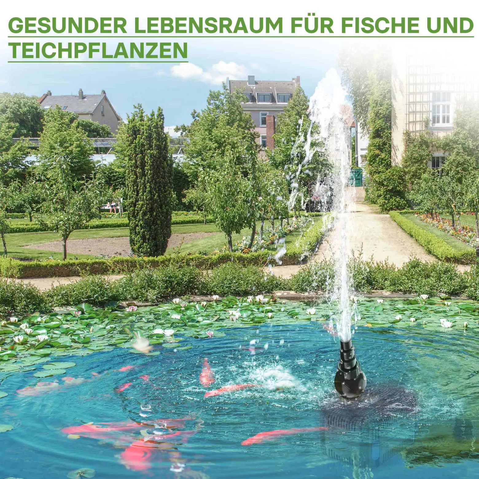 SunSun CDF-8000 Teichpumpe 24V DC / 8000 l/h / 65 W, mit integriertem Blockier- und Trockenlaufschutz