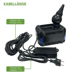 SunSun CDF-6000 Teichpumpe 24V DC / 6000 l/h / 40 W, mit integriertem Blockier- und Trockenlaufschutz