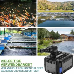 SunSun CDF-6000 Teichpumpe 24V DC / 6000 l/h / 40 W, mit integriertem Blockier- und Trockenlaufschutz