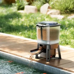 SunSun CFF-206 solarbetriebener Fischfutter Automat, programmierbarer Futterspender mit 6 Liter Behälter für 1 bis 6 Fütterungen pro Tag