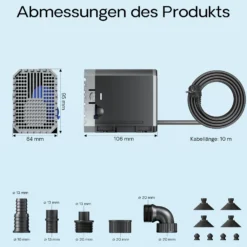 SunSun CHJ-900-10 ECO Teichpumpe 900 l/h / 20 W, energiesparende Filterpumpe, Bachlaufpumpe für Koiteiche, Umwälzpumpe, Gartenteichpumpe