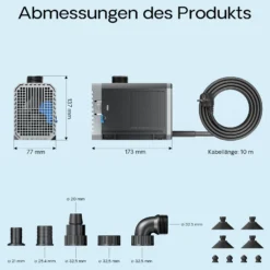SunSun CHJ-3000 ECO Teichpumpe 3000 l/h / 55 W, energiesparende Filterpumpe, Bachlaufpumpe für Koiteiche, Umwälzpumpe, Gartenteichpumpe