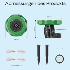 SunSun COP-10000 Schwimmende Fontäne 20000l/h, 90W, Wassersäule mit 1m Höhe & 3 m Durchmesser zur Belüftung des Teiches mit Filtersieb