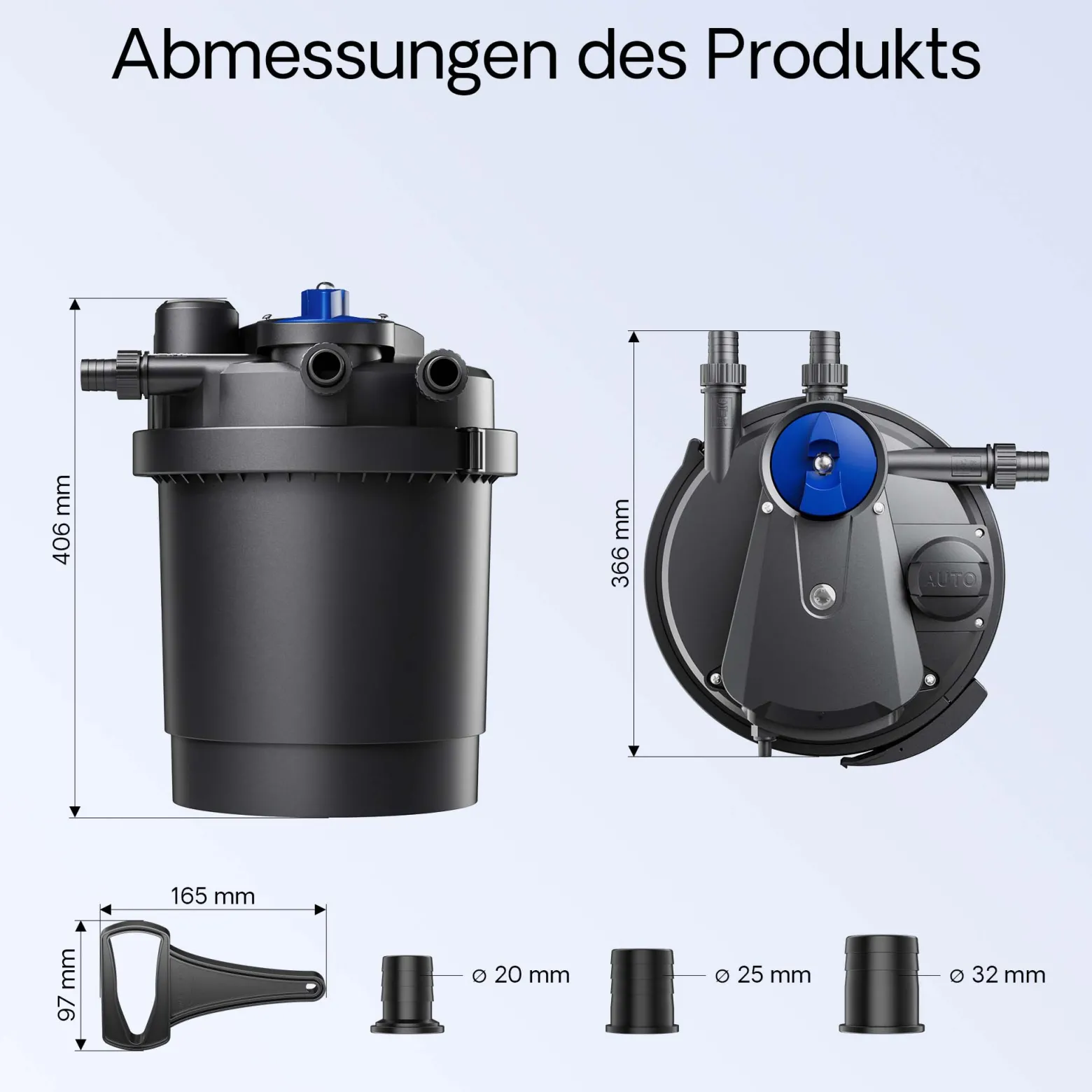 SunSun CPA-2500 Druckteichfilter 6000 l/h / 11 W UVC Einheit, Teichdruckfilter für Teiche bis 6000 Liter, Teichklärer, Filteranlage
