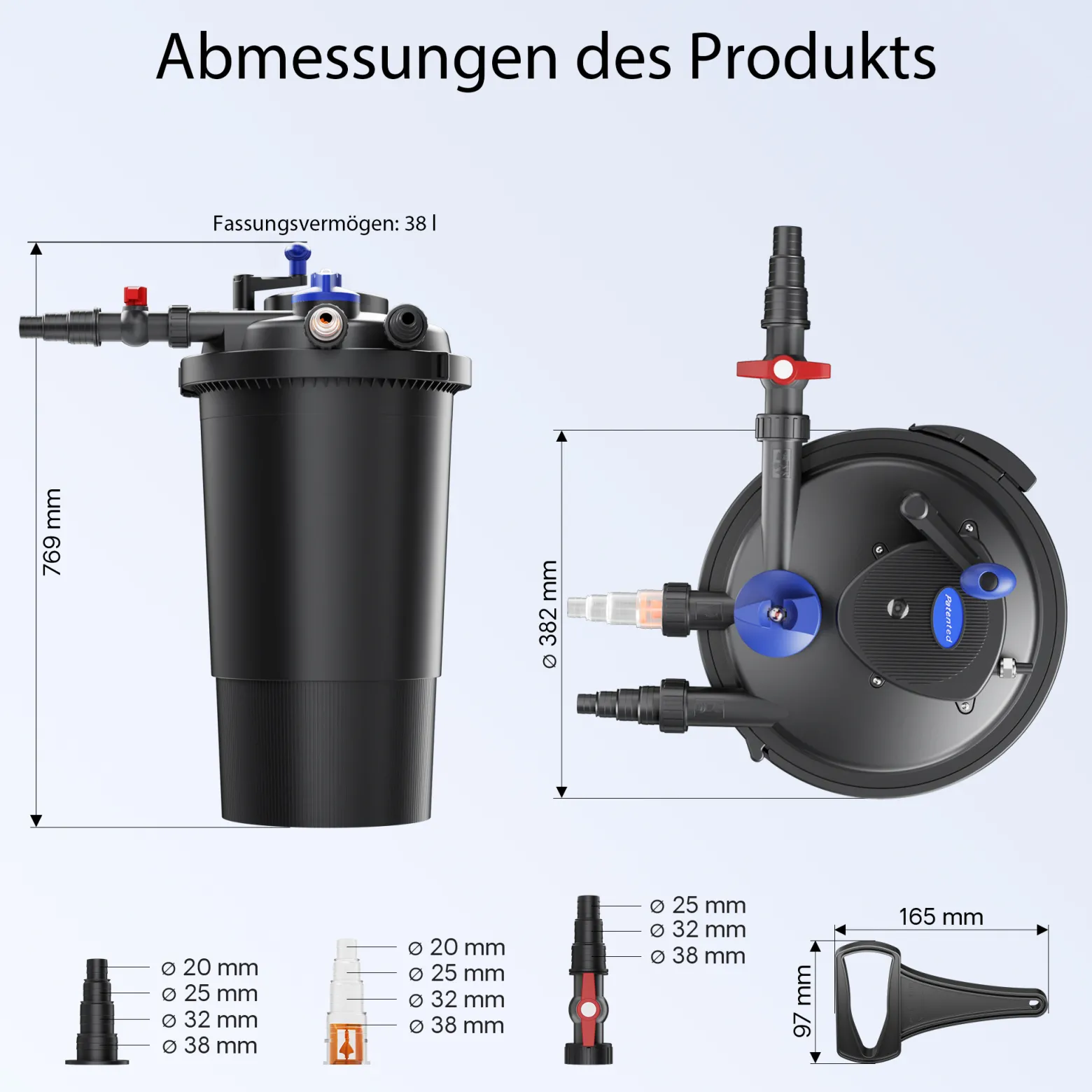 SunSun CPF-15000 Druckteichfilter 10.000 l/h / 18 W UVC Einheit, Teichdruckfilter für Teiche bis 30.000 Liter, Teichklärer, Filteranlage