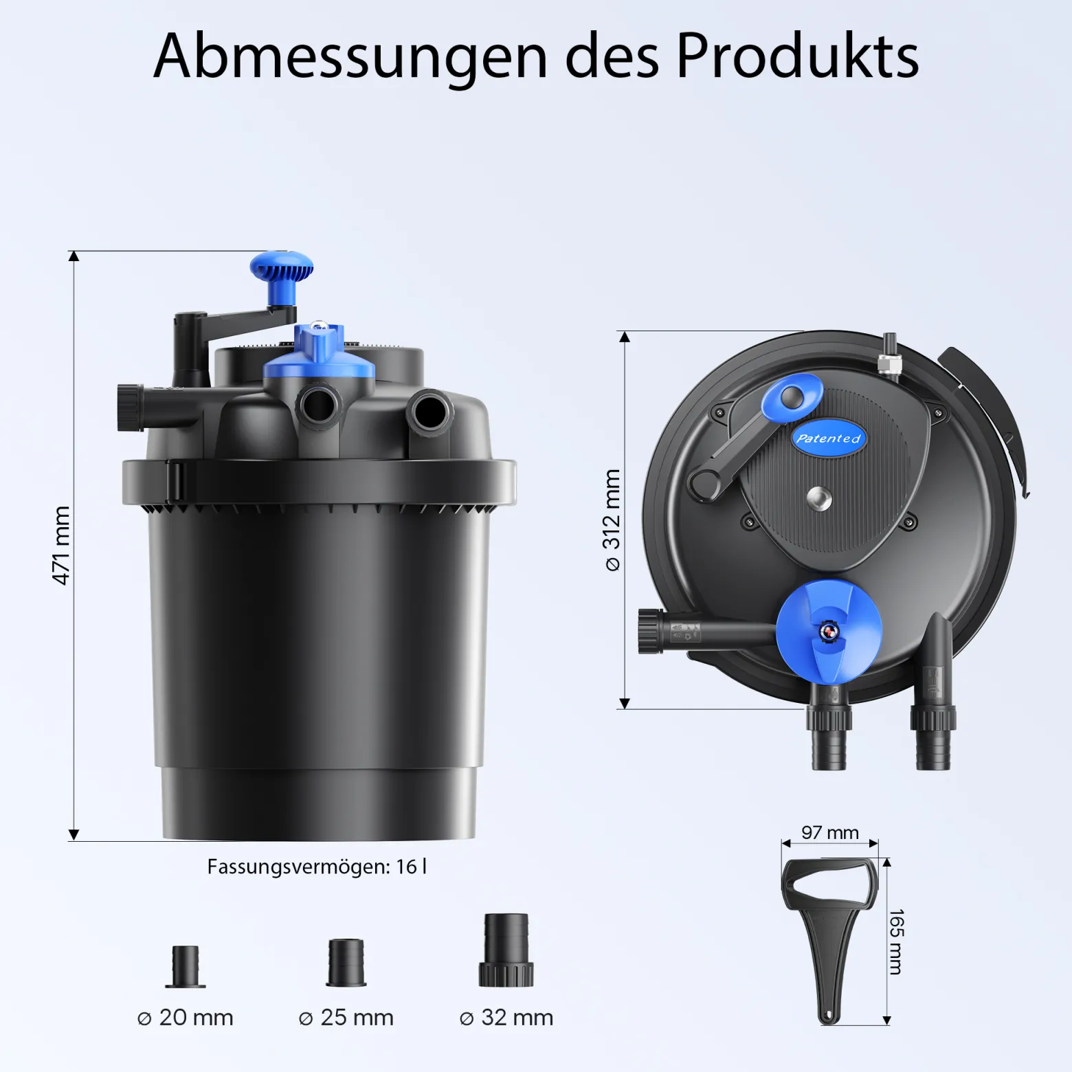 SunSun CPF-2500 Druckteichfilter 6000 l/h / 11 W UVC Einheit, Teichdruckfilter für Teiche bis 6000 Liter, Teichklärer, Filteranlage