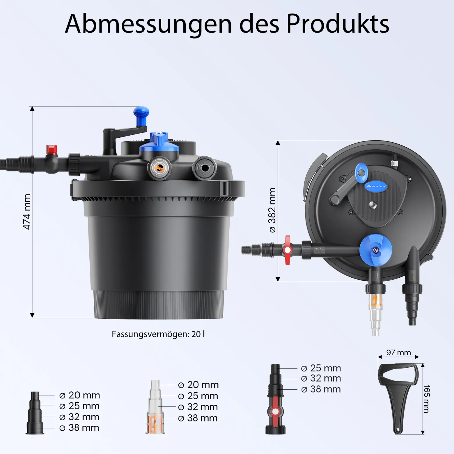 SunSun CPF-5000 Druckteichfilter 8000 l/h / 11 W UVC, Einheit Teichdruckfilter für Teiche bis 8000 Liter, Teichklärer, Filteranlage