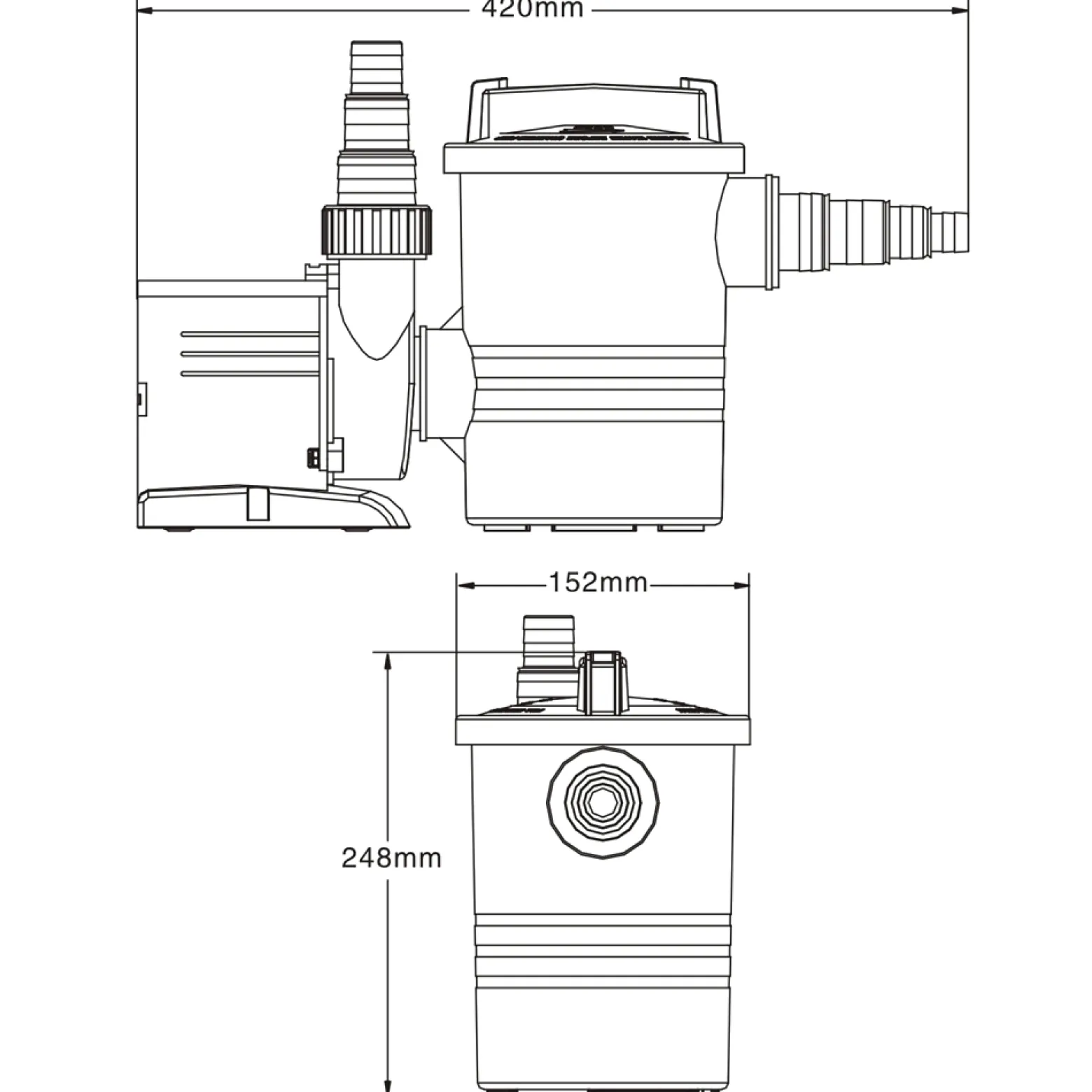 SunSun CPP-10000F Poolpumpe 7500l/h 80W Schwimmbadpumpe Filterpumpe Umwälzpumpe