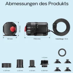 SunSun CQB-2000 SuperECO Teichpumpe 2400 l/h / 35 W, Filterpumpe mit Keramikachse, für Koiteiche
