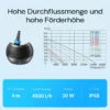 SunSun CTF-4800 SuperECO Teichpumpe 4500 l/h / 30 W, energiesparende Filterpumpe, Bachlaufpumpe für Koiteiche, Umwälzpumpe, Gartenteichpumpe