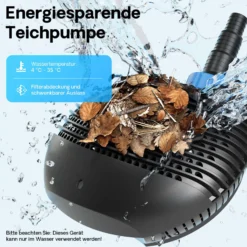 SunSun CTF-4800 SuperECO Teichpumpe 4500 l/h / 30 W, energiesparende Filterpumpe, Bachlaufpumpe für Koiteiche, Umwälzpumpe, Gartenteichpumpe