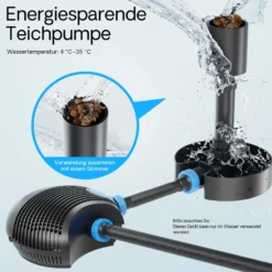 SunSun CTF-14000 SuperECO Teichpumpe 14.000 l/h / 120 W, energiesparende Filterpumpe, Bachlaufpumpe für Koiteiche, Umwälzpumpe, Gartenteichpumpe