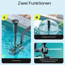 SunSun CTP-5003 SuperECO Teichpumpe 5000 l/h 30 W, 3,3 m Förderhöhe, als Springbrunnenpumpe Filterpumpe Skimmerpumpe regelbar höhenverstellbar