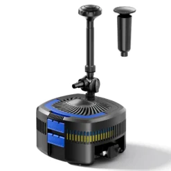 SunSun CUF-4800 Springbrunnenpumpe 4500 l/h / 45 W / 4 m Förderhöhe mit eingebautem 11 W UVC-Teichklärer, energiesparende Teichpumpe, Pumpe mit Fontäne, Wasserpumpe