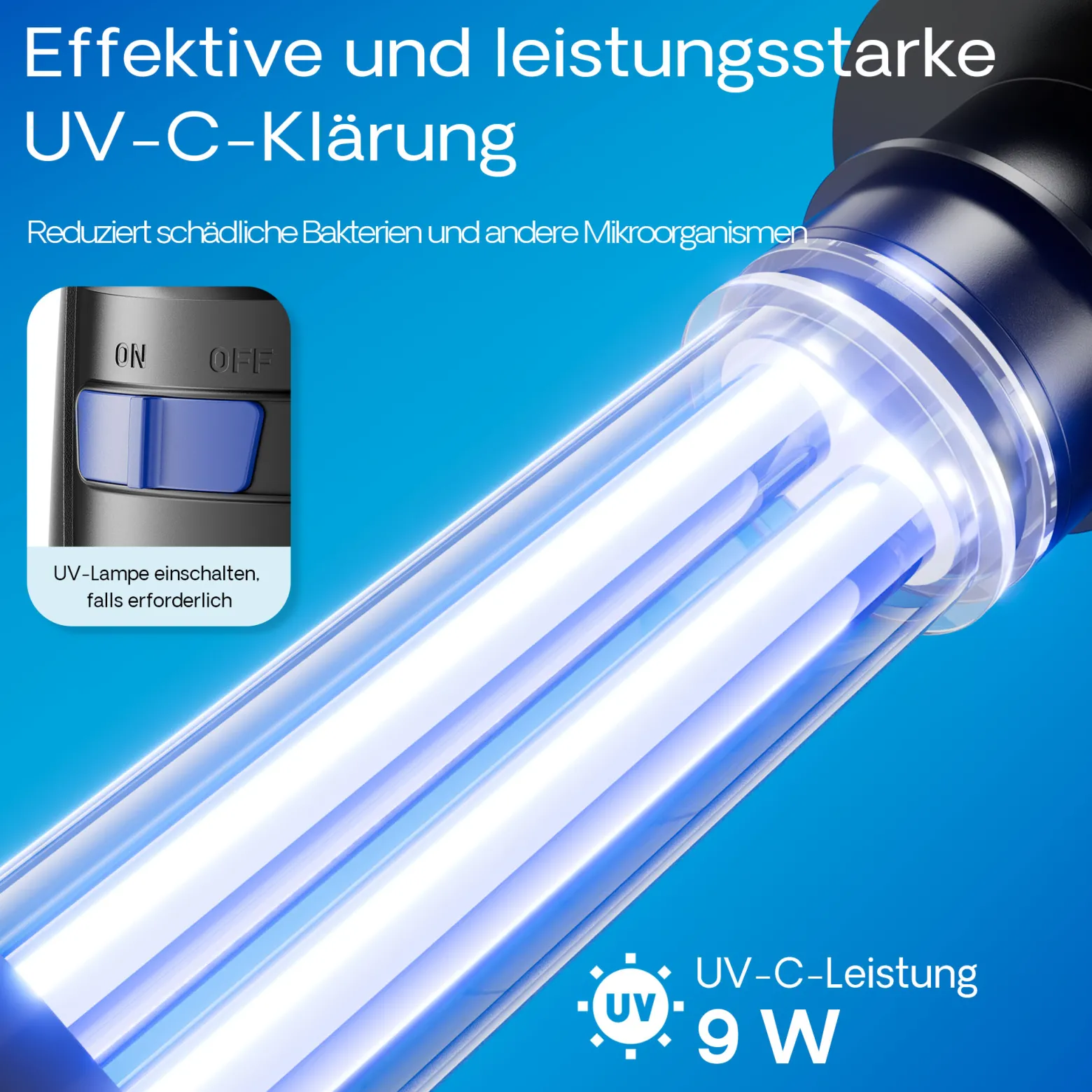 SunSun CUP-809 Aquarium Innenfilter 700 l/h 4in1 Filter mit Pumpe für Aquarium, UVC Klärer und Sauerstoffschlauch, mit Filterschwamm und Bioballs
