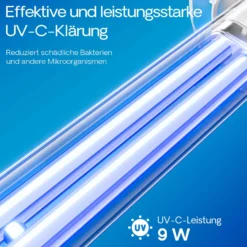 SunSun CUP-609 Aquarium Innenfilter 2000 l/h mit Pumpe für Aquarium 6W und UVC Klärer 9W inkl. Filterschwamm und Schutzkorb