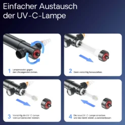 SunSun CUV-172 Teichklärer 6000 l/h / 72 W UVC, Vorklärgerät für Teichfilter & Teichpumpe, Wasserklärer mit UV-Lampe, Lichtfilter zur Algenbekämpfung