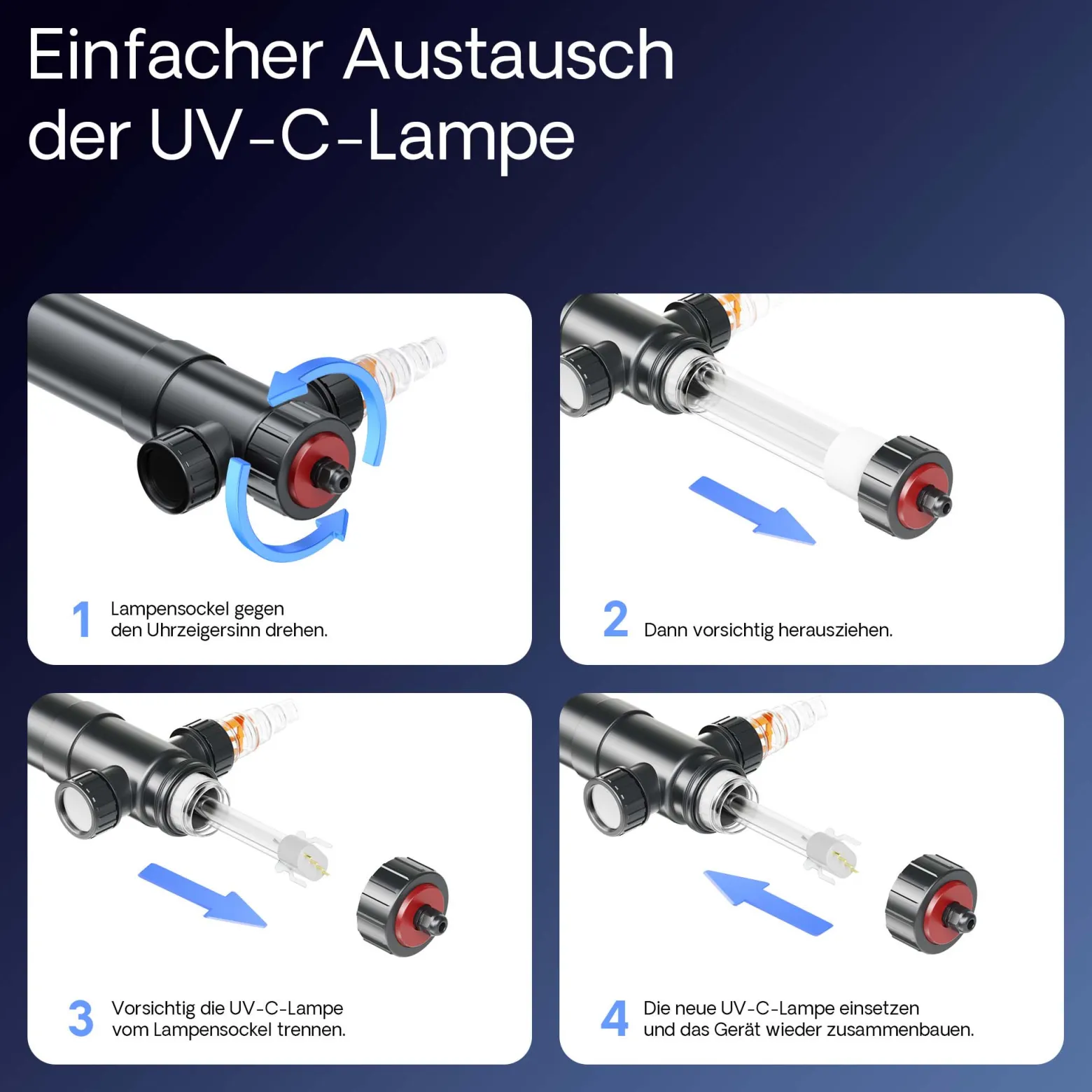 SunSun CUV-172 Teichklärer 6000 l/h / 72 W UVC, Vorklärgerät für Teichfilter & Teichpumpe, Wasserklärer mit UV-Lampe, Lichtfilter zur Algenbekämpfung