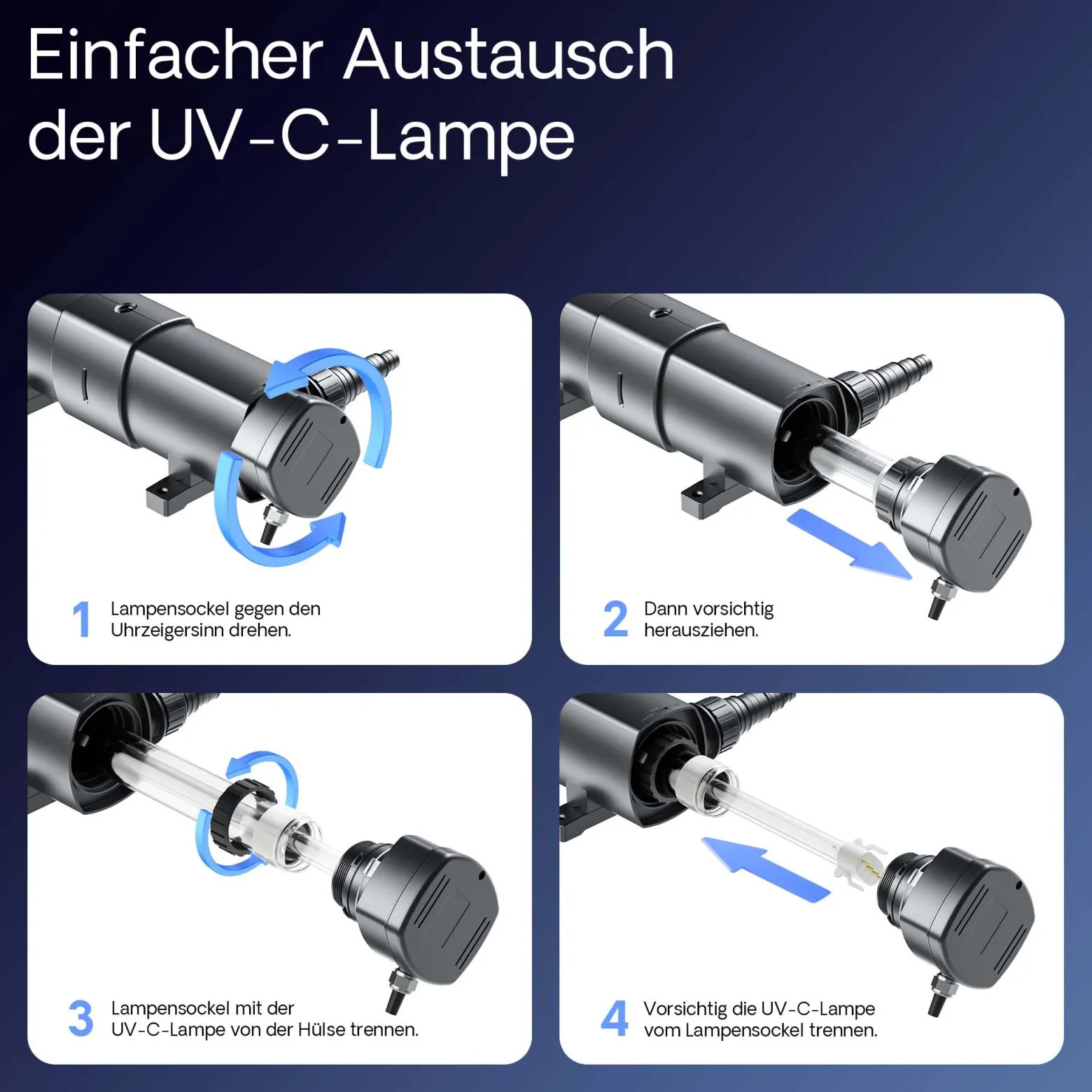 SunSun CUV-236 Teichklärer 6000 l/h / 36 W UVC, Vorklärgerät für Teichfilter & Teichpumpe, Wasserklärer mit UV-Lampe, Lichtfilter zur Algenbekämpfung