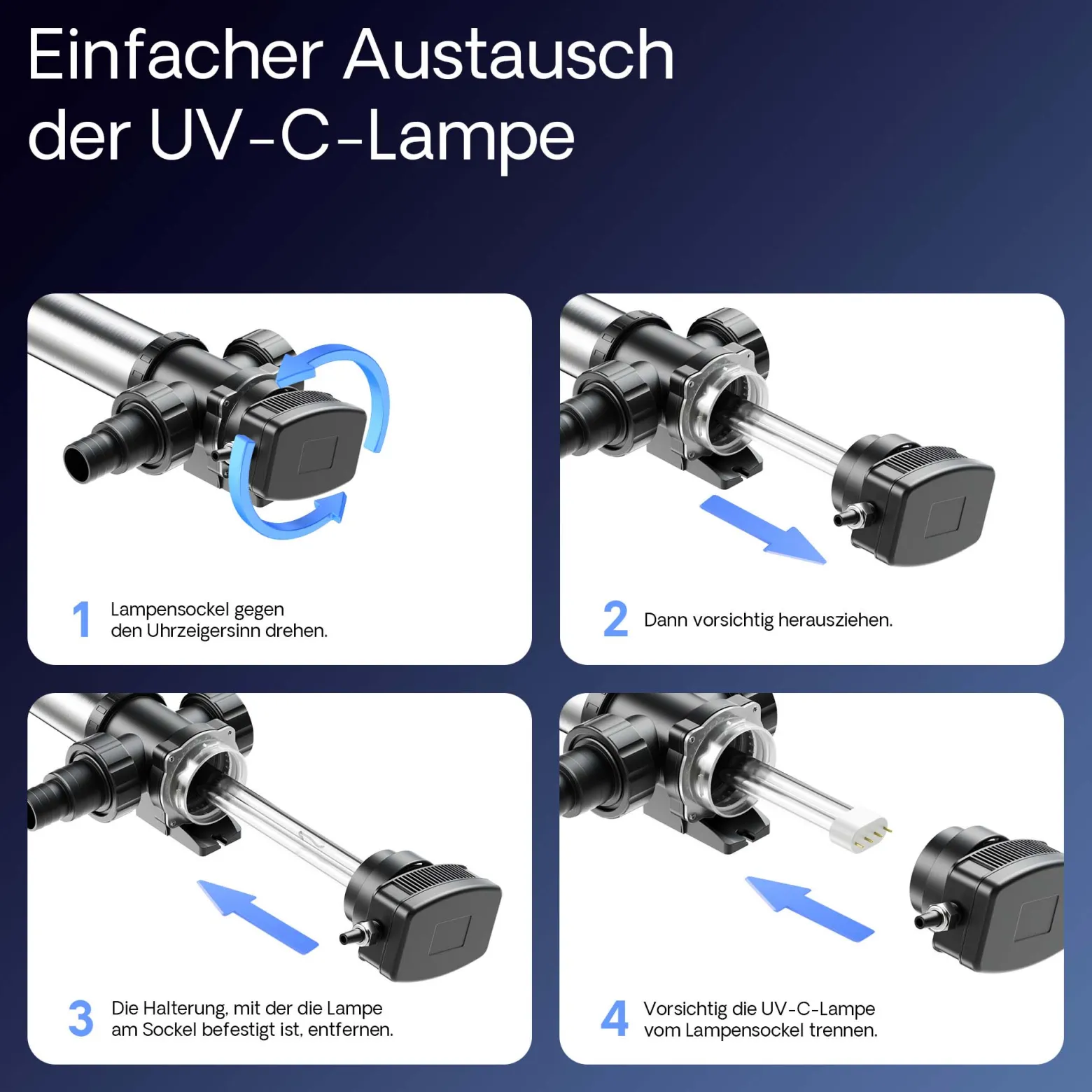 SunSun CUV-772 Teichklärer 8000 l/h / 72 W UVC, Vorklärgerät für Teichfilter & Teichpumpe, Wasserklärer mit UV-Lampe, Lichtfilter zur Algenbekämpfung