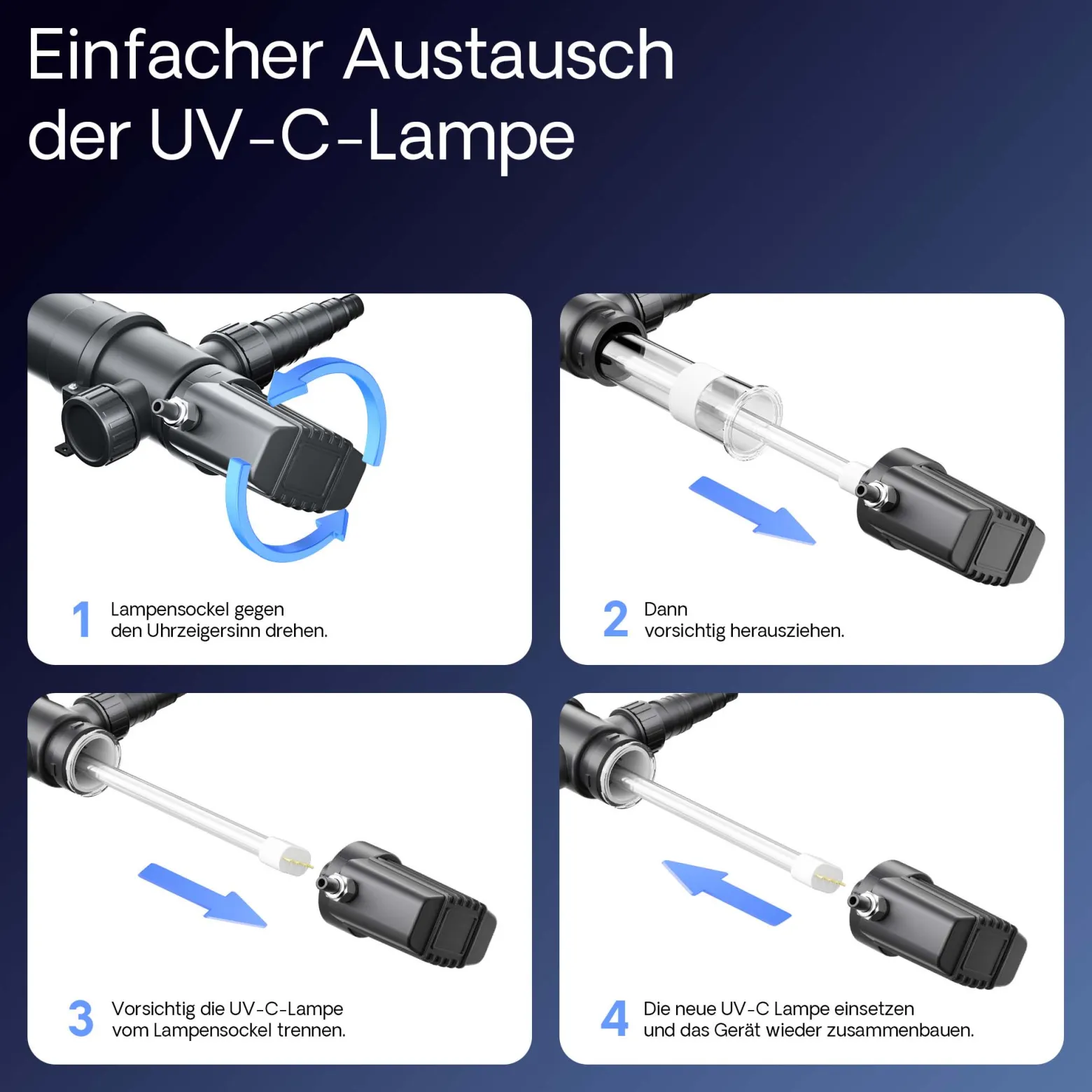 SunSun CUV-155 Teichklärer 5000 l/h / 55 W UVC, Vorklärgerät für Teichfilter & Teichpumpe, Wasserklärer mit UV-Lampe, Lichtfilter zur Algenbekämpfung