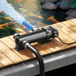 SunSun CUV-318 Teichklärer 3000 l/h / 18 W UVC Vorklärgerät für Teichfilter & Teichpumpe Wasserklärer mit UV-Lampe Lichtfilter zur Algenbekämpfung