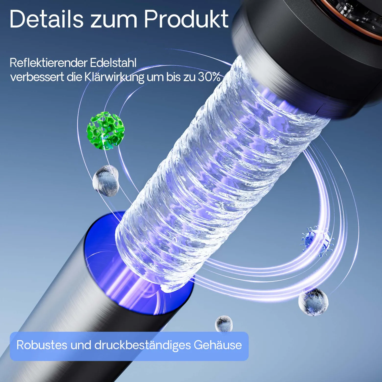 SunSun CUV-655 Teichklärer 8000 l/h / 55 W UVC, Vorklärgerät für Teichfilter & Teichpumpe, Wasserklärer mit UV-Lampe, Lichtfilter zur Algenbekämpfung