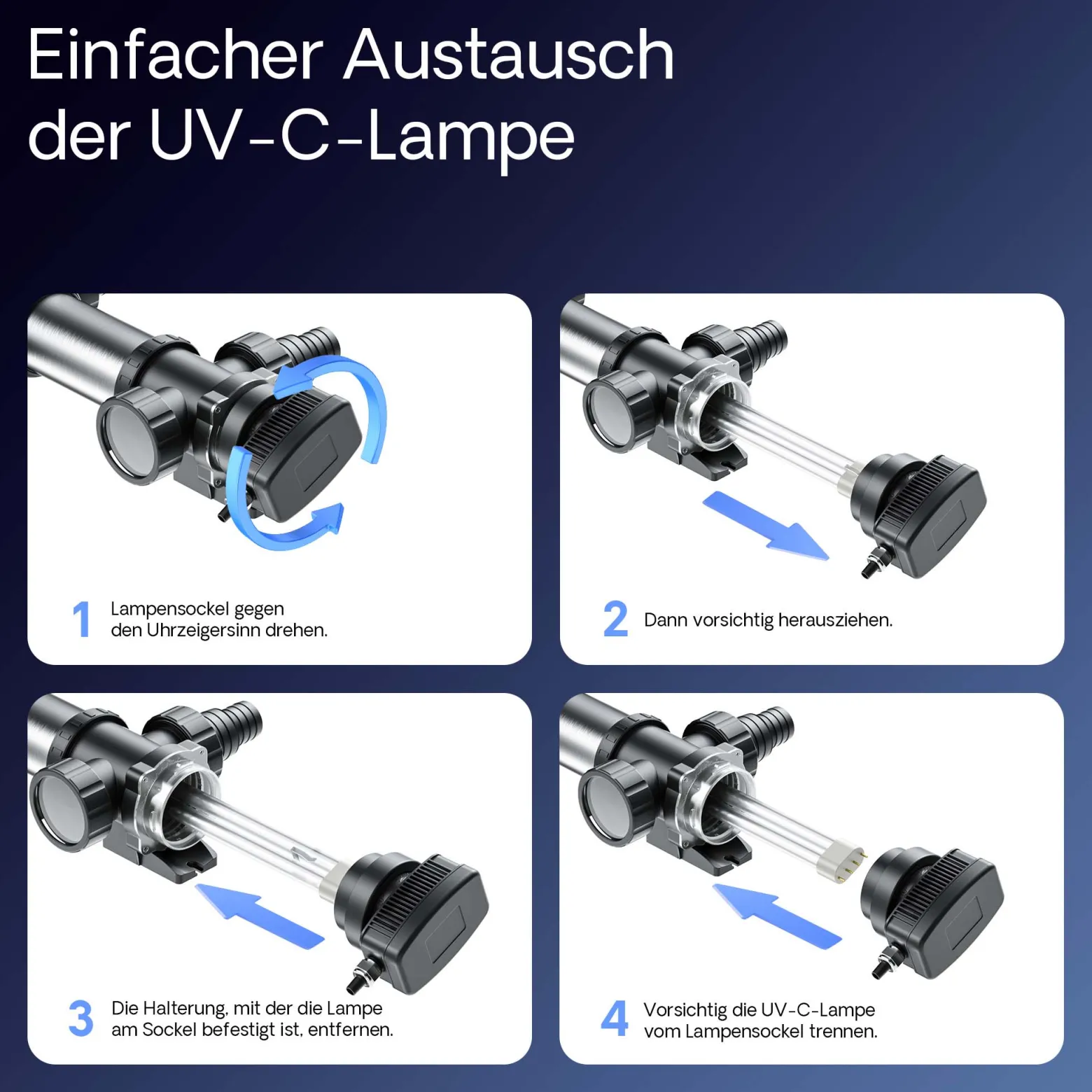 SunSun CUV-724 Teichklärer 5000 l/h / 24 W UVC, Vorklärgerät für Teichfilter & Teichpumpe, Wasserklärer mit UV-Lampe, Lichtfilter zur Algenbekämpfung
