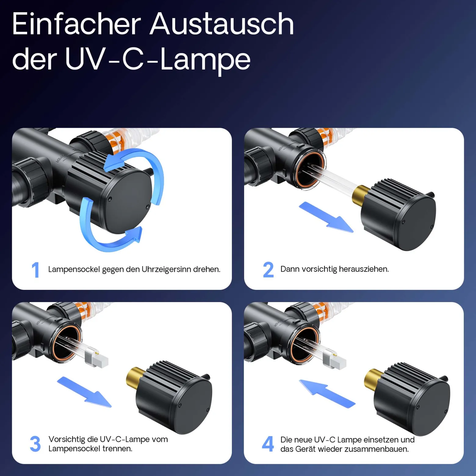 SunSun CUV-209 Teichklärer 1500 l/h / 9 W UVC, Vorklärgerät für Teichfilter & Teichpumpe, Wasserklärer mit UV-Lampe, Lichtfilter zur Algenbekämpfung