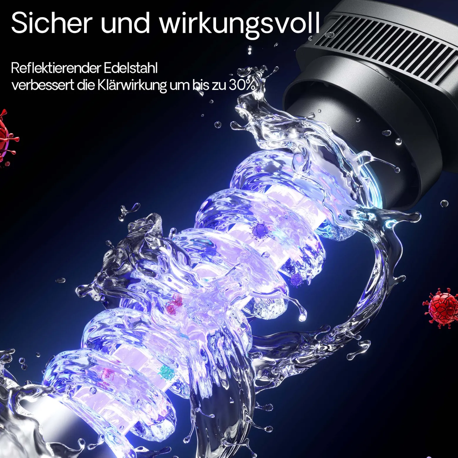 SunSun CUV-324 Teichklärer 5000 l/h / 24 W UVC, Vorklärgerät für Teichfilter & Teichpumpe, Wasserklärer mit UV-Lampe, Lichtfilter zur Algenbekämpfung