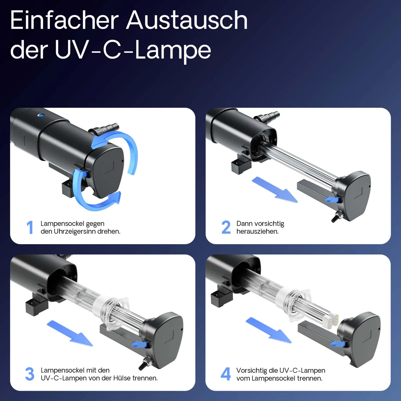 SunSun CUV-2072 Teichklärer 8000 l/h / 72 W UVC für Teichgrößen bis 90.000 Liter, Vorklärgerät für Teichfilter & Teichpumpe, Wasserklärer mit UV-Lampe, Lichtfilter zur Algenbekämpfung