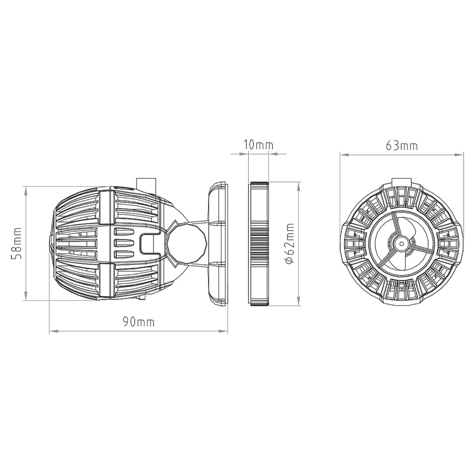 SunSun CW-110 Strömungspumpe 500-4000 l/h 10 W Aquarium Pumpe mit einstellbarer Wellenform, Wellenzyklus und Pumpleistung, mit Tag- und Nachmodus