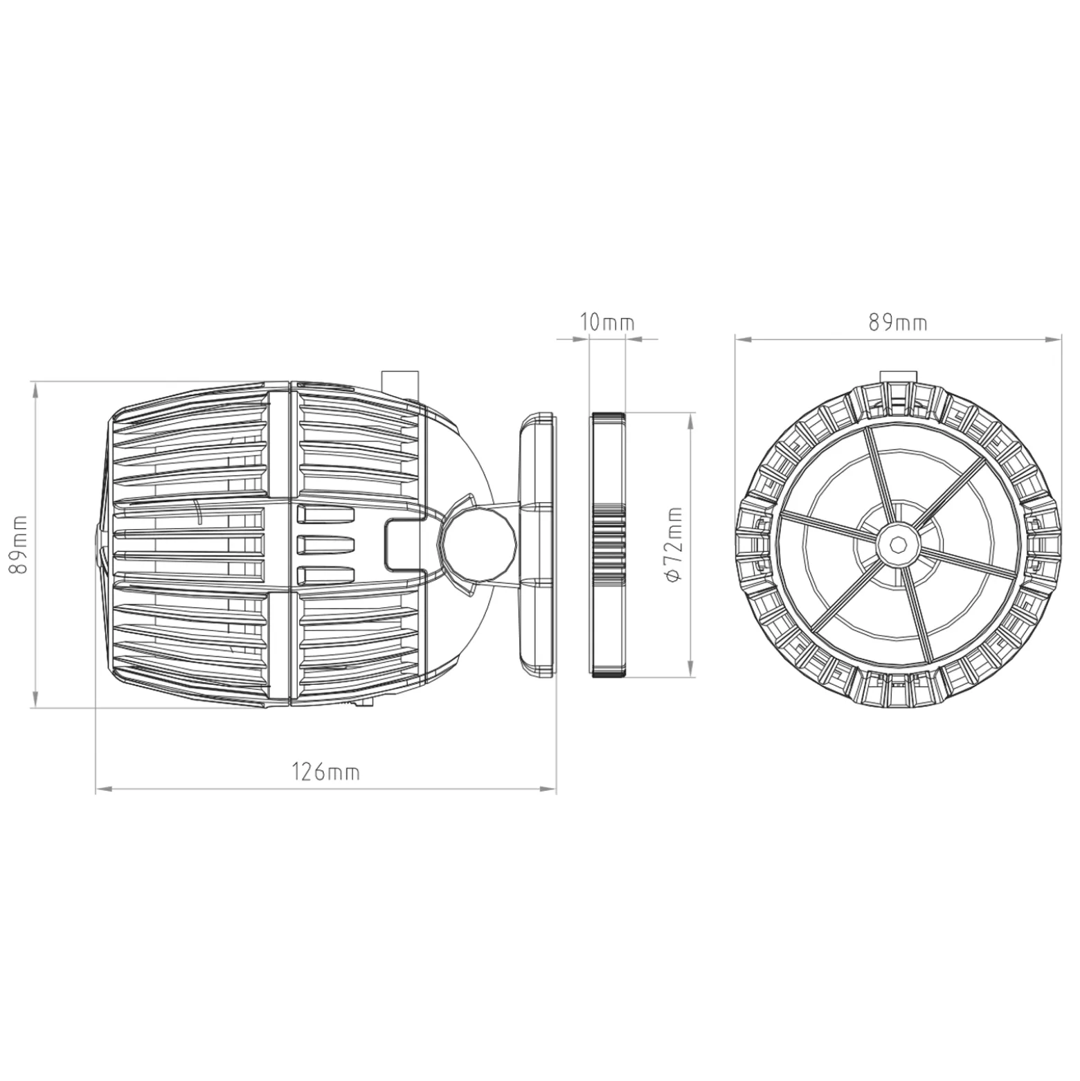SunSun CW-160 Strömungspumpe 1700-20000 l/h 60 W Aquarium Pumpe mit einstellbarer Wellenform, Wellenzyklus und Pumpleistung, mit Tag- und Nachmodus