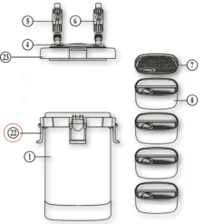 SunSun Ersatzteil für Aquarium Außenfilter HW-504A Deckelclip Verschlussklammern für Aquariumfilter, Aquaristik Zubehör effiziente Filtration