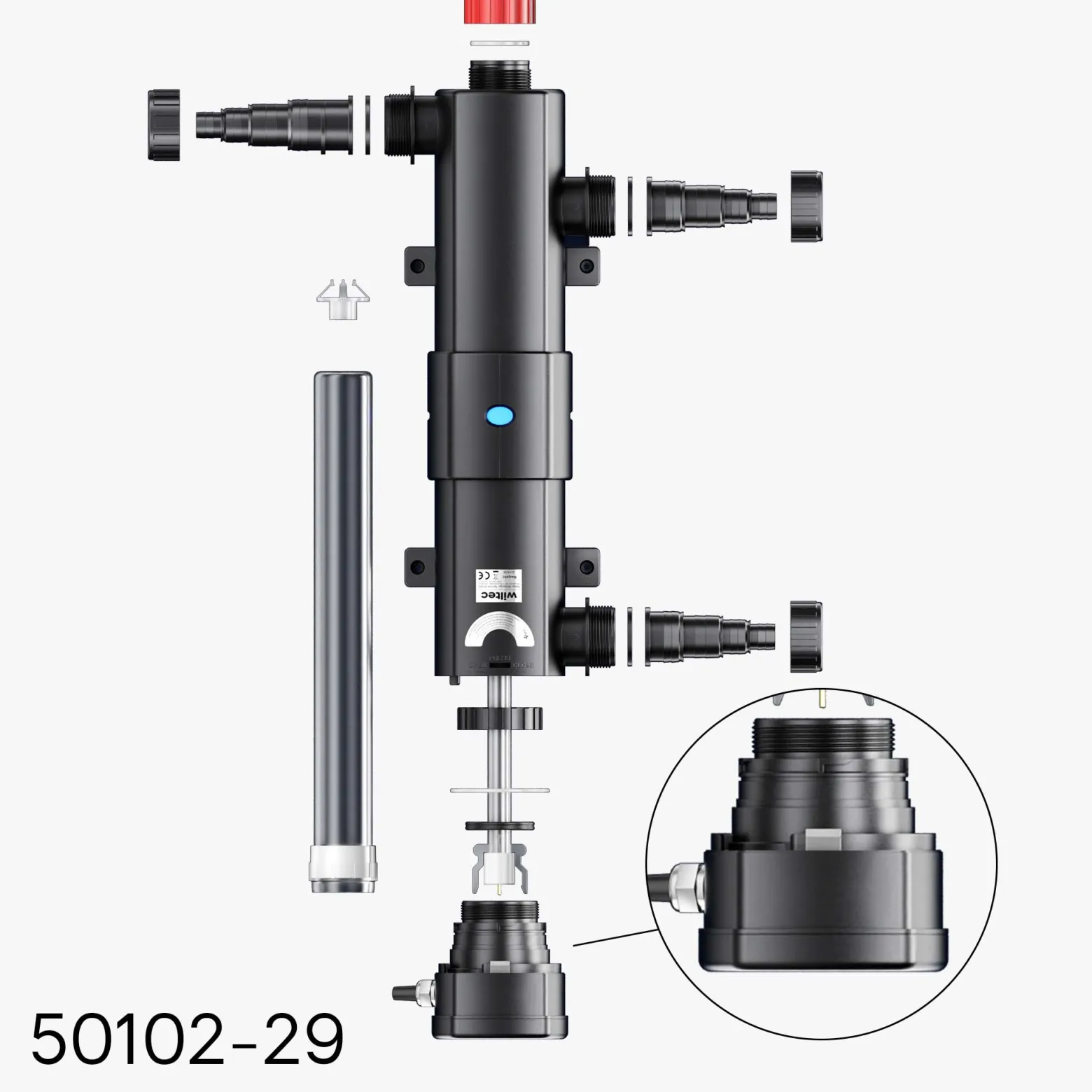 SunSun Ersatzteil für CUV-236 Teichklärer – Anschlusseinheit – für Teichfilter, UV Leuchtmittel, UVC Klärer Zubehör