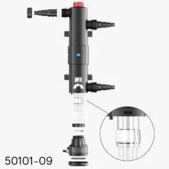 SunSun Ersatzteil für CUV-224 Teichklärer – Quarzglashülse A – transparent – für Teiche, UV Lampe, Filter, UVC Teichfilter Zubehör