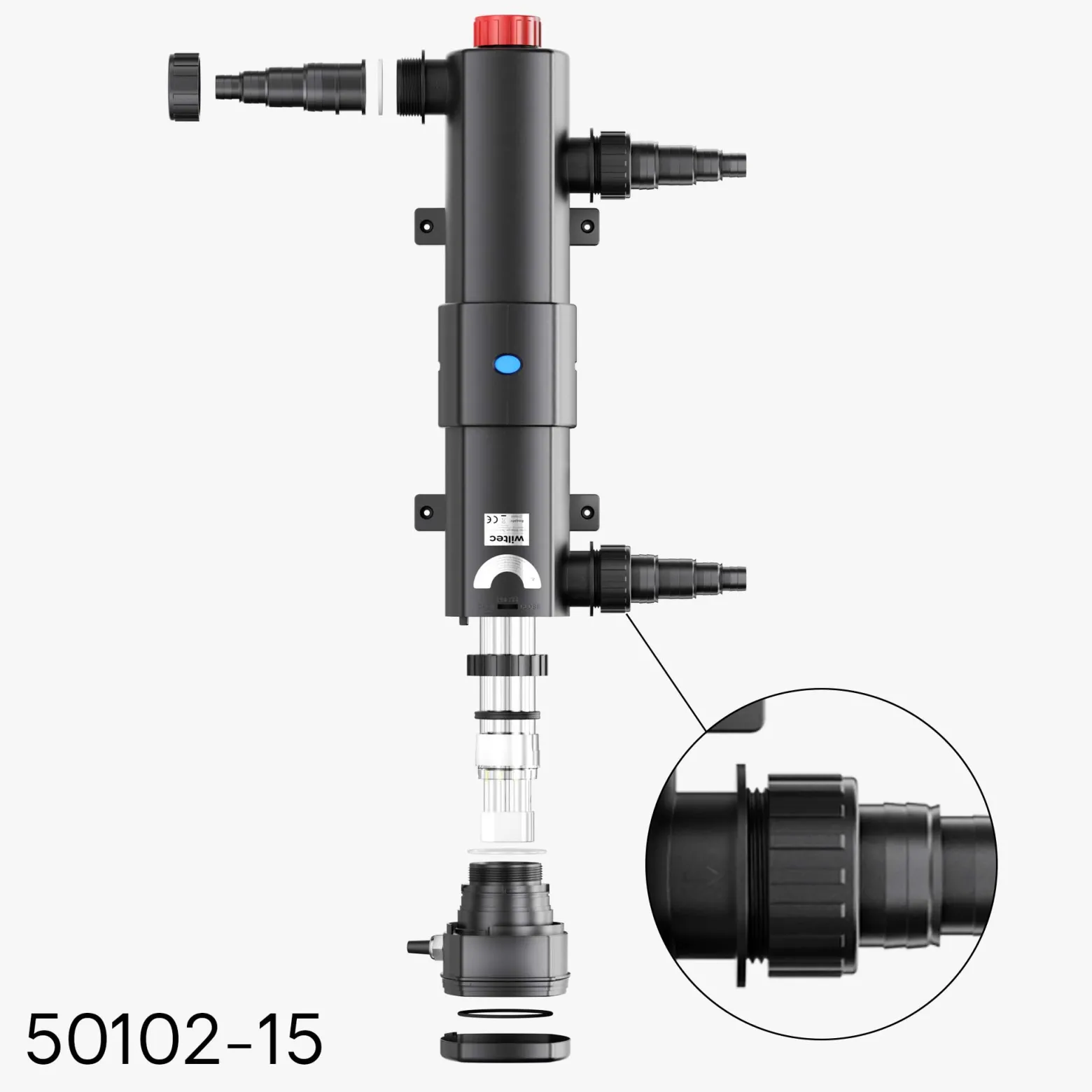 Sun Sun Ersatzteil für CUV-236 Teichklärer – Schraubring – für Teichfilter, UV Leuchtmittel, UVC Klärer Zubehör