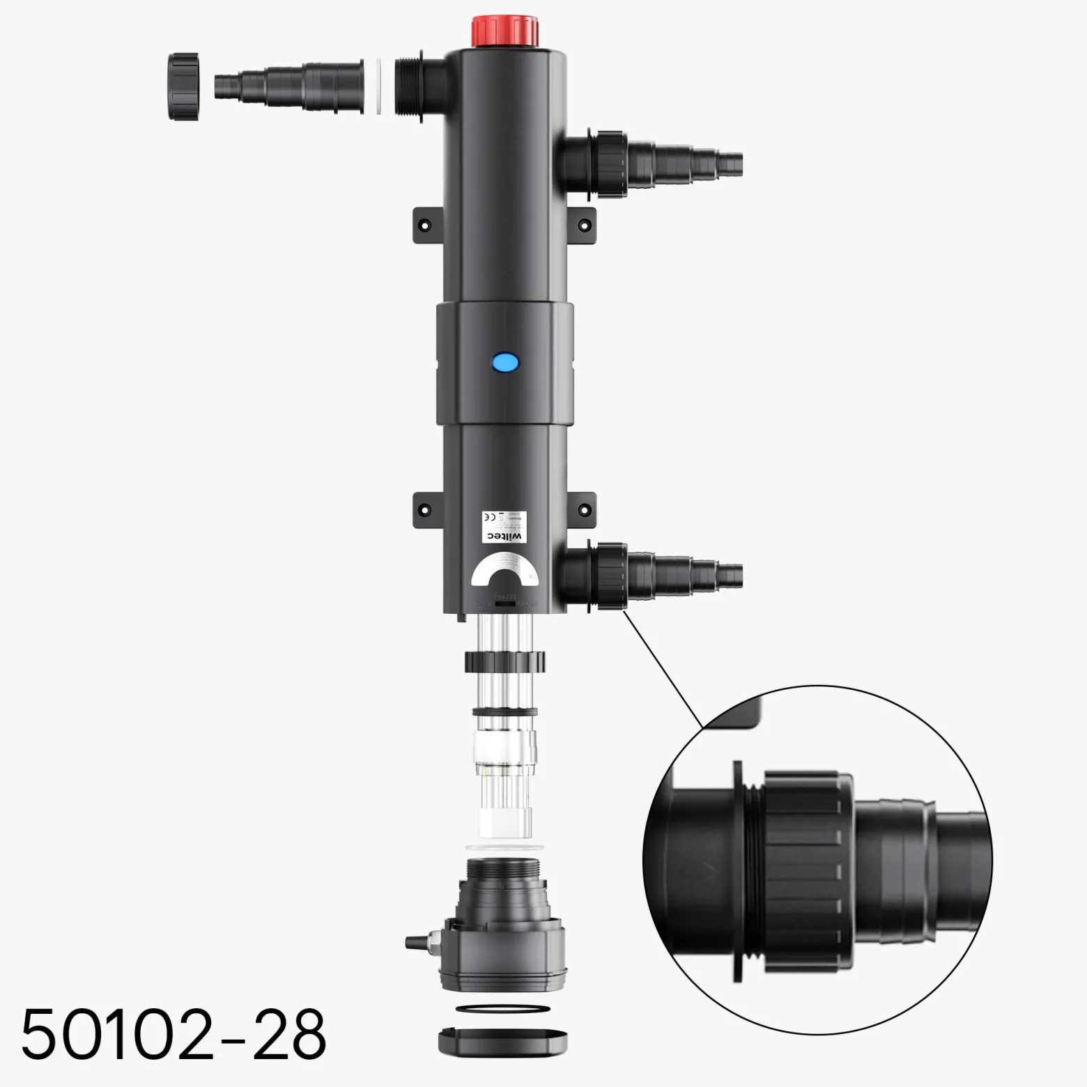 Sun Sun Ersatzteil für CUV-236 Teichklärer – Schraubring – für Teichfilter, UV Leuchtmittel, Zubehör Klärer UVC
