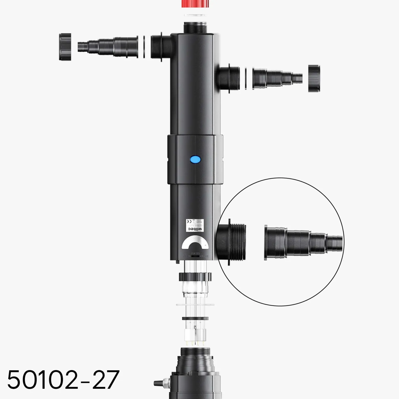 SunSun Ersatzteil für CUV-236 Teichklärer – Schlauchstufentülle – für Teichfilter, UV Leuchtmittel, UVC Klärer Zubehör